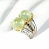 Bague Prehnite & Saphirs Argent 925 Plaqué Or – Pierre Naturelle