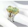 Bague Prehnite & Saphirs Argent 925 Plaqué Or – Pierre Naturelle