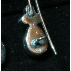 Parure Pierre de Lune : Pendentif + Boucles d'oreille avec Lapis lazuli montés sur argent massif 925. Une merveille à ne pas man