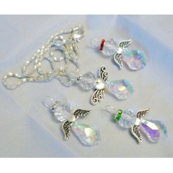 Ange cristal swarovski aurore boreal AB, 1cristal à facette pour la tête ainsi que sa couronne auréole.pendentif, porte clé, f