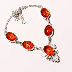 Collier Ambre mer de la Baltique 100% naturel - Argent 925