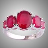 Bague 5 Rubis rouges Argent 925 – Élégance Intense