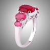 Bague 5 Rubis rouges Argent 925 – Élégance Intense