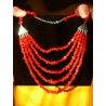  fermoir en S - 5 rangs sur le devant : 16 à 32 cm||Collier de chips de corail rouge