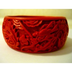 Bracelet Tibétain Dragon et Phénix en Corail – Bracelet Porte-Bonheur