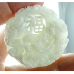 Pendentif 100% Chine Lantian jade jadeite sculpté  Dragon