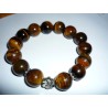 bracelet oeil de tigre naturel 14 mm perles rondes