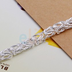 Bracelet argent .925 chaînette tressée fermoir relief