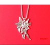 Pendentif Elfe fée fee en argent 925 sterling 40 x 30 mm collier