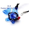 Superbe pendentif POISSON en verre. Divers coloris. D'autres modèles. Collier