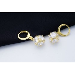 X - Boucles d'oreilles avec son cristal en cage