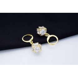 X - Boucles d'oreilles avec son cristal en cage