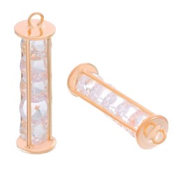 Breloque doré avec ses cristal en cage. d'autres modèles argent dans mes annonces. vous achetez 1 article. Pour monter selon v