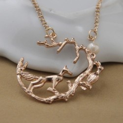 Collier Loup métal doré||Collier Loup métal doré