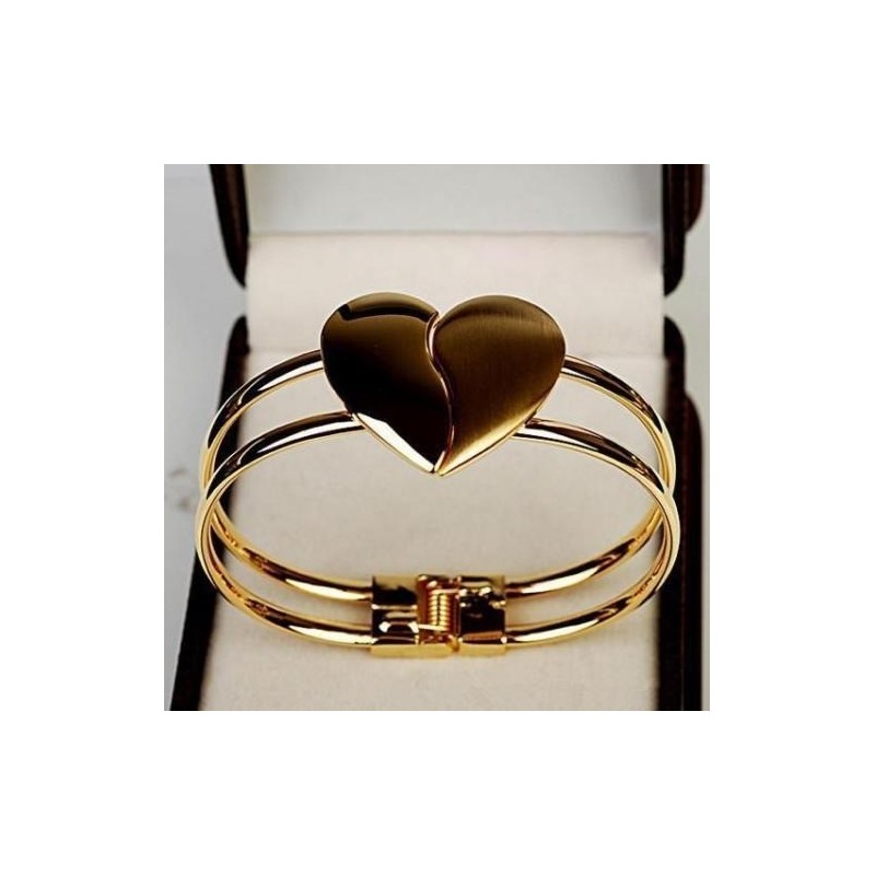 bracelet rigide COEUR méal doré