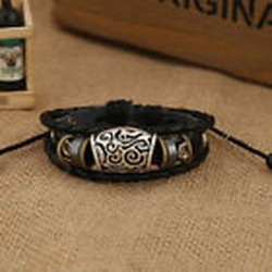 Bracelet cuir UNISEXE avec déco mode : réglable