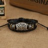 Bracelet cuir UNISEXE avec déco mode : réglable