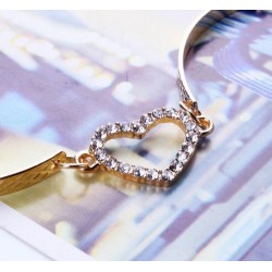  semi-rigide||Bracelet fantaisie avec son cœur central en strass