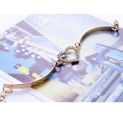  semi-rigide||Bracelet fantaisie avec son cœur central en strass