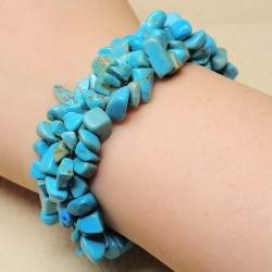  montées stretchy – Adaptable||Bracelet Chips howlite turquoise