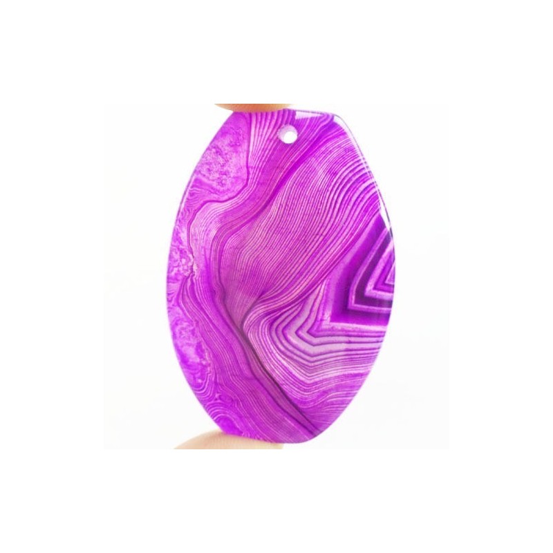 Pendentif en agate rose/violet monté avec sa bélière||Pendentif en agate rose/violet monté avec sa bélière
