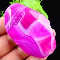 Pendentif en Agate rose XXL – 61 x 39 mm