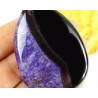 Pendentif en Agate violet et noir – 58 x 43 mm