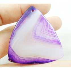Pendentif en Agate blanc et violet – 45 x 42 mm