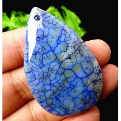 Pendentif en Agate veine de dragon bleu – 50 x 32 mm