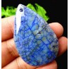 Pendentif en Agate veine de dragon bleu – 50 x 32 mm