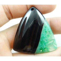 Pendentif en Agate verte et noire – 41 x 40 mm