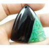 Pendentif en Agate verte et noire – 41 x 40 mm