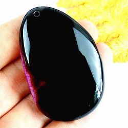 Pendentif Agate rose et noire – Bijou en agate