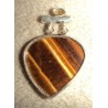 Pendentif Cœur Œil de Tigre et Citrine – Argent Massif 925