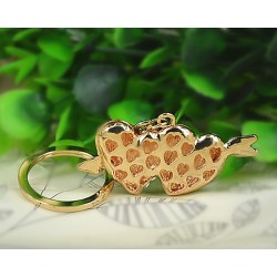  porte-clés "DOUBLE COEUR" strass.||Bijou de sac