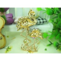  porte-clés "FLAMANT VIOLET" strass. Porte-Bonheur||Bijou de sac