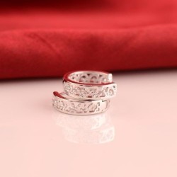 Plaqué Or blanc 14Ct - Boucles d'oreilles ajourées